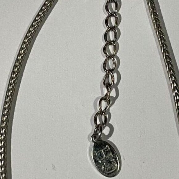 Crazy Horse by Liz Claiborne Silver Tone Leaf Etched Necklace Stunning Vintage C - Picture 3 of 3